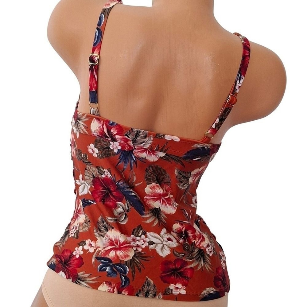 Tahiti Swim Tankini sz S Floral Tropical Swimwear Tank size 4-6 Swimsuit Top - Picture 2 of 11